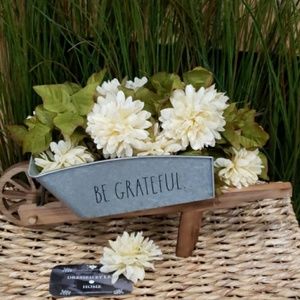 NWT HTF Rae Dunn BE GRATEFUL Wheelbarrow
